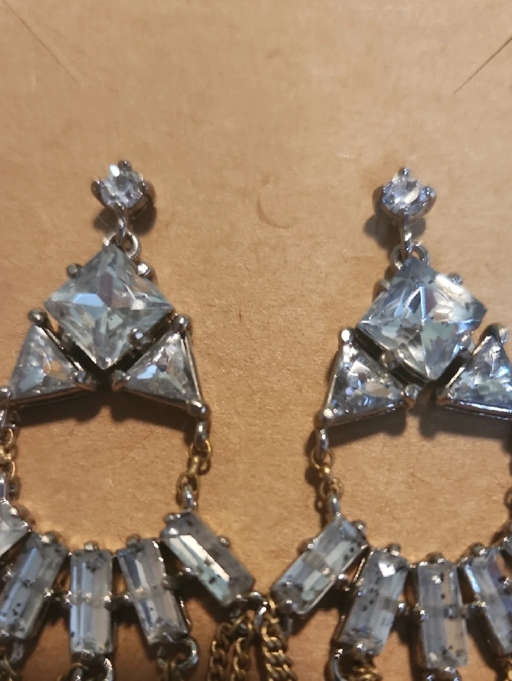 Gold-Tone Crystal Drop Chandelier Earrings - Clear Crystal - Cleopatra Vibe